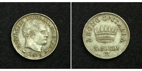 5 Soldo 義大利王國 (拿破崙時代) (1805 - 1814) 銀 拿破仑一世(1769 - 1821)