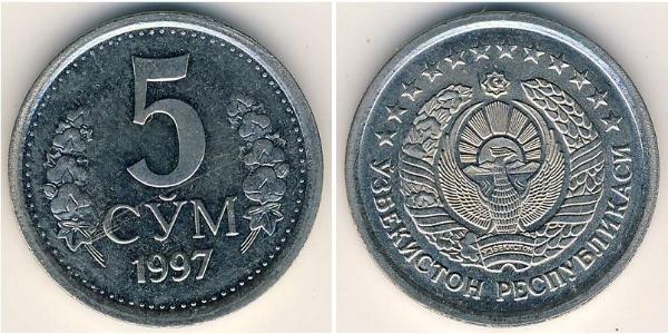 5 Som Ouzbékistan (1991 - ) Acier/Nickel 