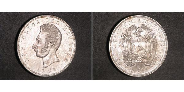 5 Sucre Équateur (pays) Argent Antonio José de Sucre (1795 - 1830)