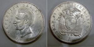 5 Sucre Ecuador Plata Antonio José de Sucre (1795 - 1830)