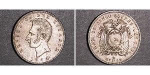 5 Sucre Ecuador Plata Antonio José de Sucre (1795 - 1830)