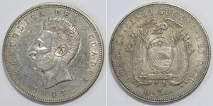 5 Sucre Ecuador 銀 安东尼奥·何塞·苏克雷