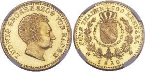 5 Thaler Gran Ducado de Baden (1806-1918) Oro Luis I de Baden(1763 - 1830)