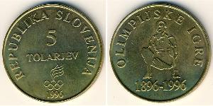 5 Tolar Slovenia 黃銅 