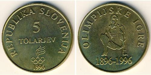 5 Tolar Slovenia 黃銅 