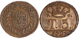 5 Tornesi Italian city-states Copper 