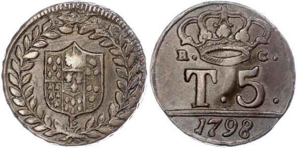 5 Tornesi Italian city-states Copper 