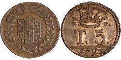 5 Tornesi Italian city-states Kupfer 