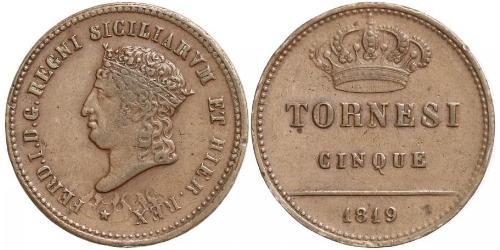 5 Tornesi Italian city-states Kupfer 