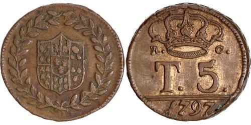 5 Tornesi Italian city-states Kupfer 