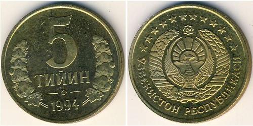5 Tyiyn Uzbekistan (1991 - ) Ottone/Acciaio 