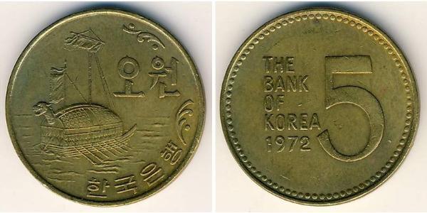 5 Won Corea del Sur Latón 