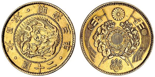 5 Yen 大日本帝国 (1868 - 1947) 金 明治天皇 (1852 - 1912)