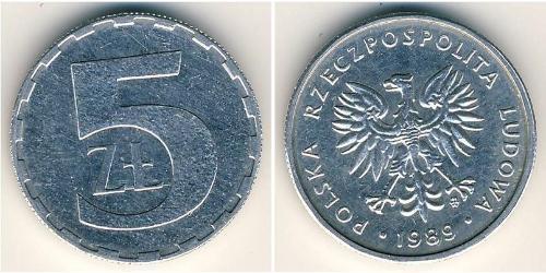 5 Zloty Volksrepublik Polen (1952-1990) Aluminium 