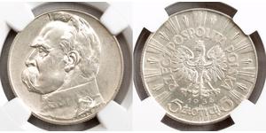 5 Zloty Deuxième République de Pologne (1918 - 1939) Argent Józef Piłsudski