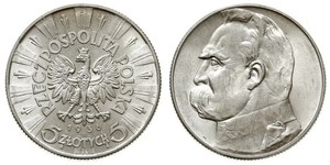 5 Zloty Deuxième République de Pologne (1918 - 1939) Argent Józef Piłsudski