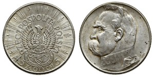 5 Zloty Deuxième République de Pologne (1918 - 1939) Argent Józef Piłsudski