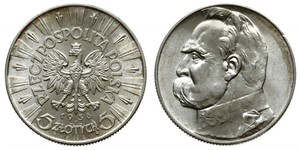 5 Zloty Deuxième République de Pologne (1918 - 1939) Argent Józef Piłsudski