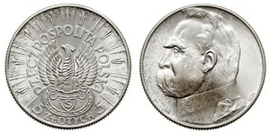 5 Zloty Deuxième République de Pologne (1918 - 1939) Argent Józef Piłsudski