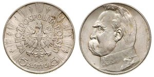 5 Zloty Deuxième République de Pologne (1918 - 1939) Argent Józef Piłsudski