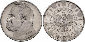 5 Zloty Deuxième République de Pologne (1918 - 1939) Argent Józef Piłsudski