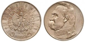 5 Zloty Deuxième République de Pologne (1918 - 1939) Argent Józef Piłsudski