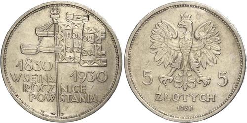 5 Zloty Deuxième République de Pologne (1918 - 1939) Argent 