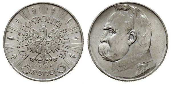 5 Zloty Deuxième République de Pologne (1918 - 1939) Argent Józef Piłsudski