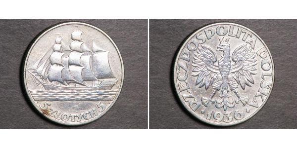 5 Zloty Deuxième République de Pologne (1918 - 1939) Argent 