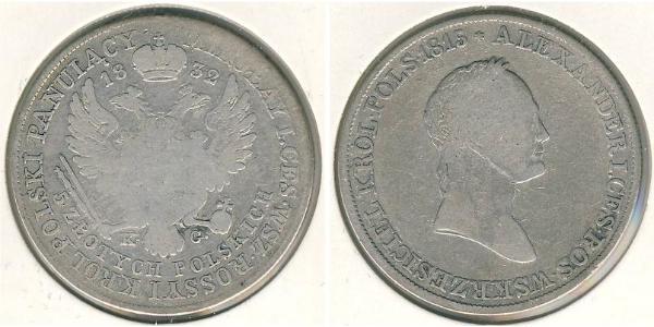 5 Zloty Impero russo (1720-1917) Argento Alessandro I (1777-1825)