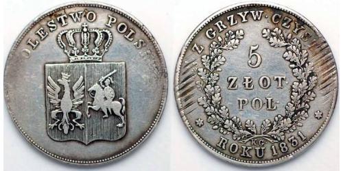 5 Zloty Regno del Congresso (1815-1915) Argento 