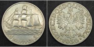 5 Zloty Seconda Repubblica Polacca (1918 - 1939) Argento 