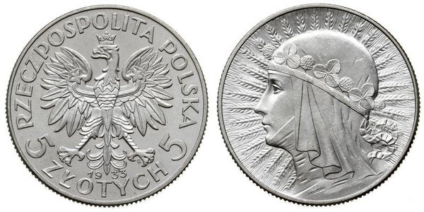 5 Zloty Seconda Repubblica Polacca (1918 - 1939) Argento Giovanni III di Polonia (1629-1696)