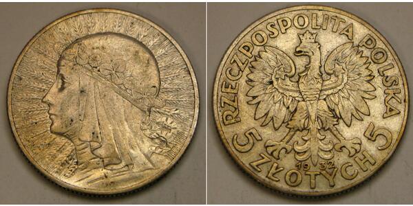 5 Zloty Seconda Repubblica Polacca (1918 - 1939) Argento Giovanni III di Polonia (1629-1696)