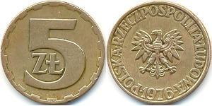 5 Zloty República Popular de Polonia (1952-1990) Latón 