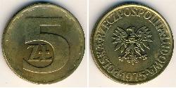 5 Zloty Repubblica Popolare di Polonia (1952-1990) Ottone 