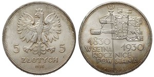 5 Zloty Segunda República Polaca (1918 - 1939) Plata 