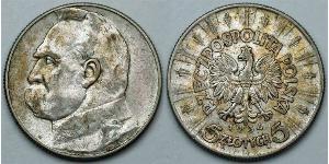 5 Zloty Segunda República Polaca (1918 - 1939) Plata Józef Piłsudski