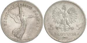 5 Zloty Segunda República Polaca (1918 - 1939) Plata 