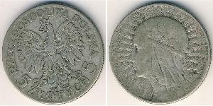 5 Zloty Segunda República Polaca (1918 - 1939) Plata Juan III Sobieski (1629-1696)