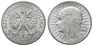 5 Zloty Segunda República Polaca (1918 - 1939) Plata Juan III Sobieski (1629-1696)