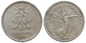 5 Zloty Segunda República Polaca (1918 - 1939) Plata 