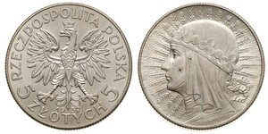 5 Zloty Segunda República Polaca (1918 - 1939) Plata Juan III Sobieski (1629-1696)