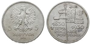 5 Zloty Segunda República Polaca (1918 - 1939) Plata 