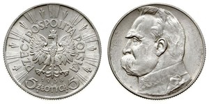 5 Zloty Segunda República Polaca (1918 - 1939) Plata Józef Piłsudski