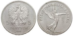 5 Zloty Segunda República Polaca (1918 - 1939) Plata 