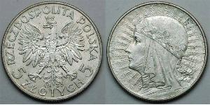 5 Zloty Segunda República Polaca (1918 - 1939) Plata Juan III Sobieski (1629-1696)