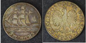 5 Zloty Segunda República Polaca (1918 - 1939) Plata 