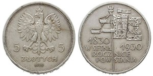 5 Zloty Segunda República Polaca (1918 - 1939) Plata 