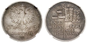 5 Zloty Segunda República Polaca (1918 - 1939) Plata 